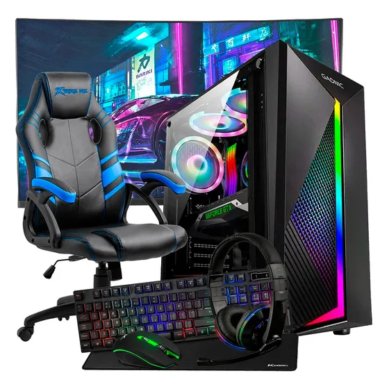 Pc Game Completo Amd A8 Ssd 16gb Ram Cadeira Game + Wifi