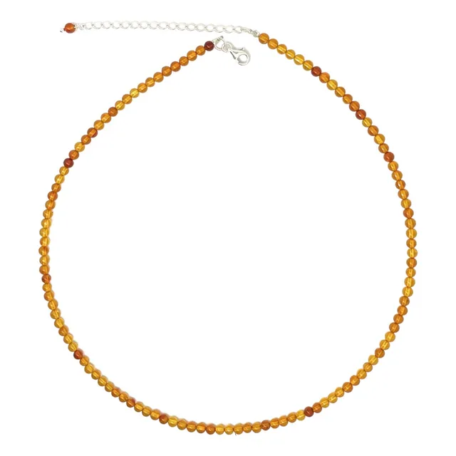 Colar Choker Ambar Baltico Bolinhas Mini Fecho Em Prata 925