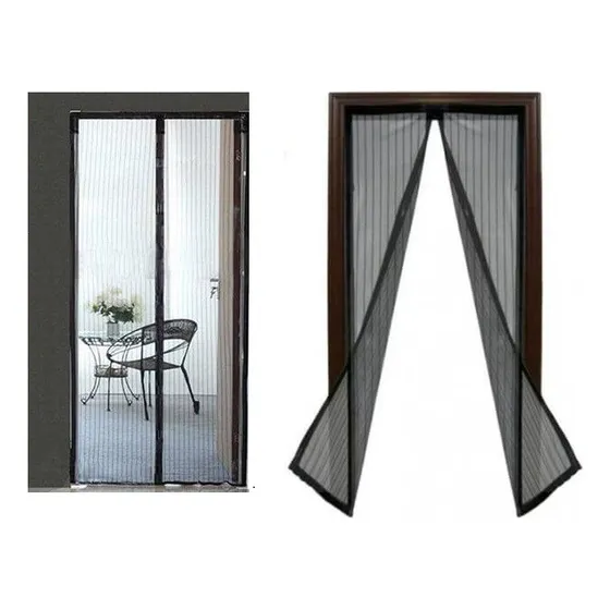 Mosquitero Kit X2 Cortinas Puerta Magnética Toldillo Malla Color Negro