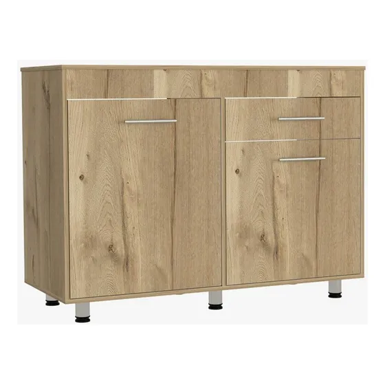 Gabinete Inferior Petra Blanco Y Café Claro Mesón En Madera