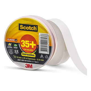 Fita Isolante 3m Scotch 33+ 19mm X 20m Branca Cor Branco Liso Fita Isolante 3m Scotch 33+ 19mm X 20m Branca Cor Branco Liso