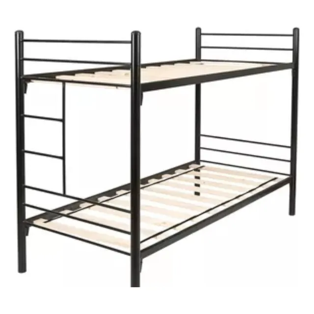 Camarotes /literas En Hierro Con Cama De Tablas En Madera