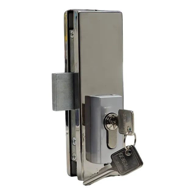 Cerradura Schlock Puerta Vidrio Perfil Protector Cilindro