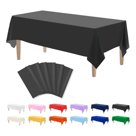 Mantel Blanco Dorado Fiesta Plástico Rectangular Reusable 