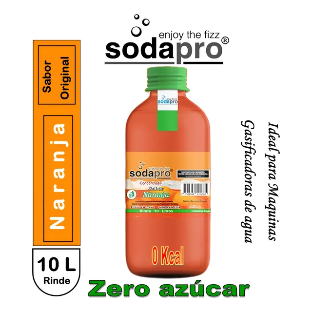 Sodapro Jarabe Concentrado Sabor Naranja Zero Bot. X 500cc.