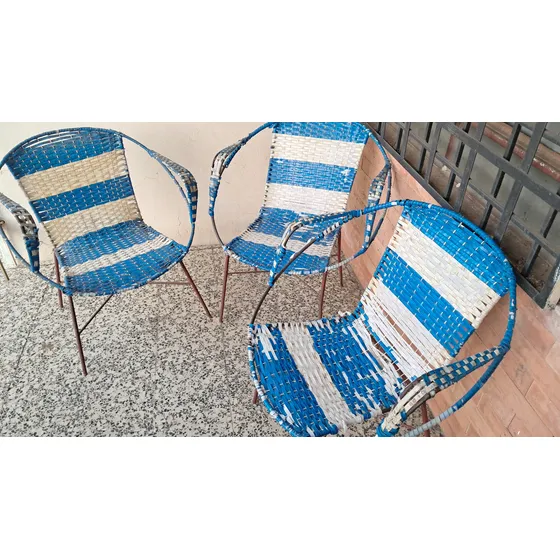 Silla Hierro Mimbre Plastico Tejida Pvc Para Reparar Pack-03