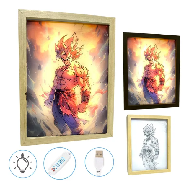 Cuadro Lampara Dragon Ball Goku Vegueta