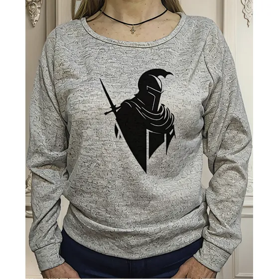 Buzo Lanilla Caballero Medieval Negro Y Blanco M1