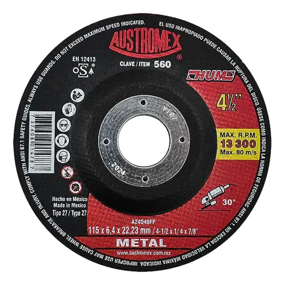 25 Discos De Desbaste Austromex De 7 X 1/4 X 7/8 A560
