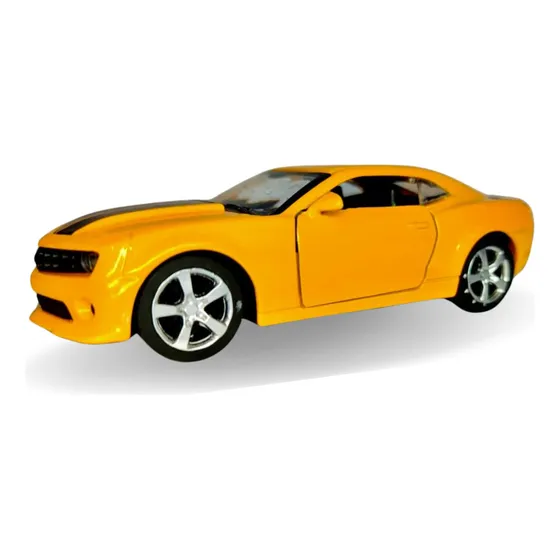 Camaro Carrinho Ferro Miniatura Abre Capô Mala E Porta 13cm Cor Amarelo