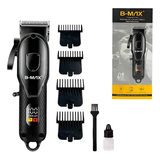 Máquina de Cortar Cabelo Profissional B-Max BM-C023 Sem Fio LCD