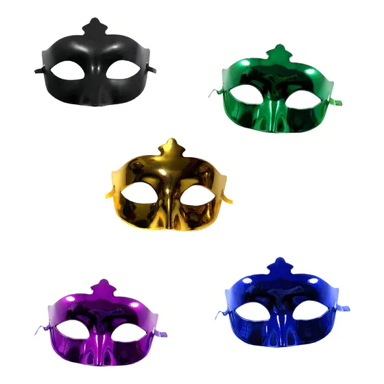 Antifaz Máscara Fiesta Estándar Plástico Brillante Cosplay Color Fucsia