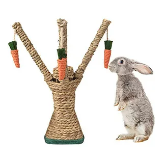 Árbol De Juego Para Conejos Con Juguete De Zanahoria, Mastic Árbol De Juego Para Conejos Con Juguete De Zanahoria, Mastic