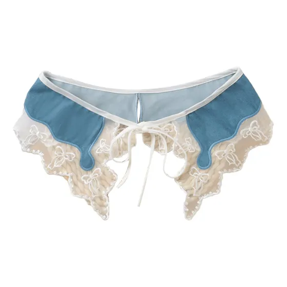 . Xale De Renda Com Gola Falsa, Elegante, Moletom Decorativo