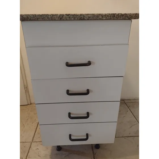 Mueble Cocina Con Mesada En Granito Blanco