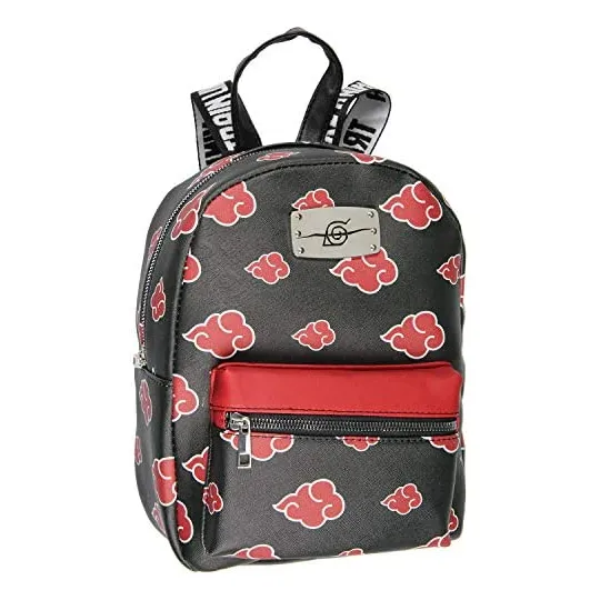Naruto Akatsuki Sasuke Red Cloud Anti Leaf Faux Saffiano Lea