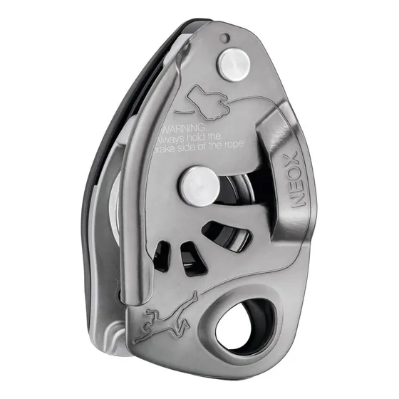 Asegurador Petzl Neox Bloqueo Asistido Escalada Roca Montaña Color Gris