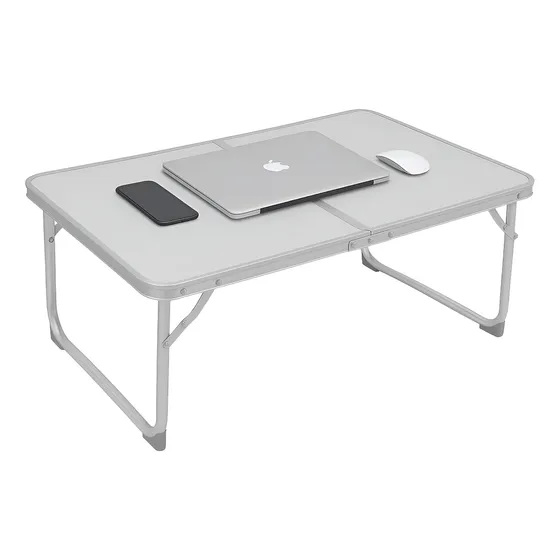 Mesa Dobrável Portátil Para Notebook Com Tampo Madeira