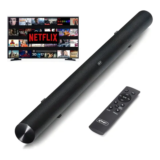 Home Theater Som Para Smart Tv Soundbar Potente Surround Arc Cor Preto Frequência 90hz ~ 15khz 127/220v