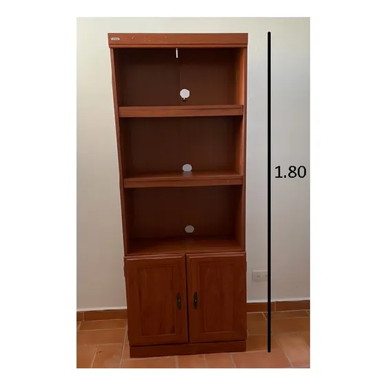 Biblioteca Inval 2 Puertas Clásica 4 Estantes Mdf