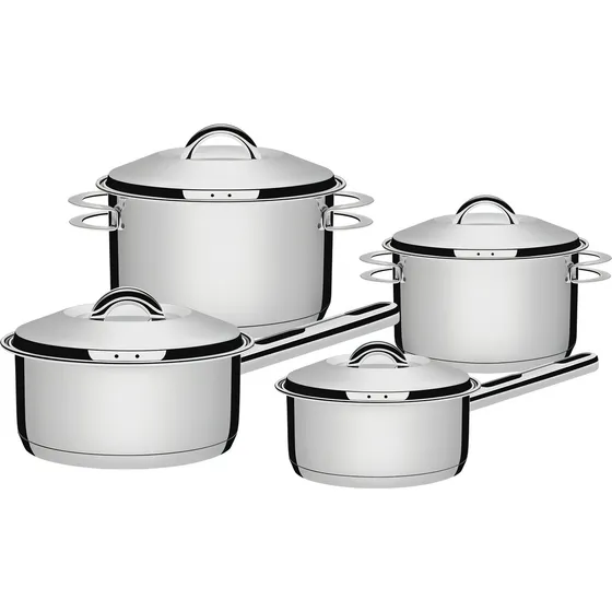 Conjunto De Panelas Tramontina Indução/gás 4 Peças Solar Cor Inox