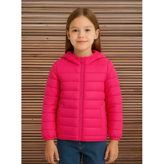 Jaqueta Juvenil Infantil Menina Nylon Puluciada Capuz Casaco