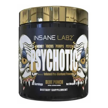 Suplemento en polvo Insane Labz Cafeína sabor puñetaso azul x 203g