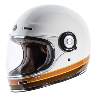 Casco Full Face Retro Torc T-1 Iso Bar Blanco Brillante Casco Full Face Retro Torc T-1 Iso Bar Blanco Brillante
