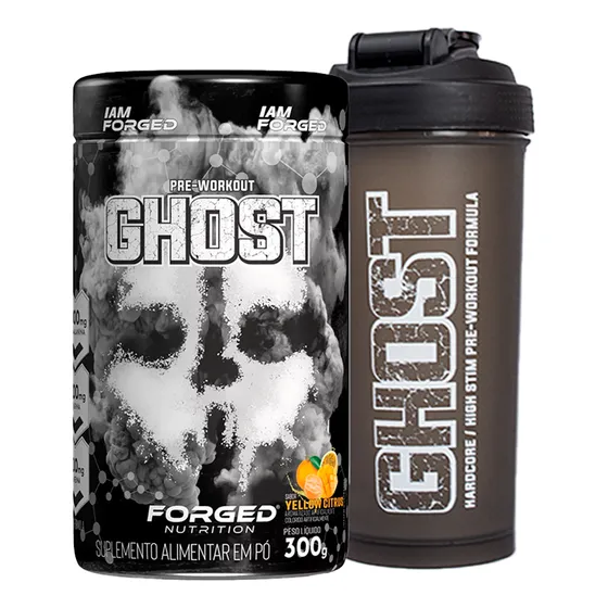 Pré Treino Ghost 2.0 Com Beta Alanina, Cafeína, Tirosina, Taurina 300g - Forged Nutrition Sabor Frutas Amarelas