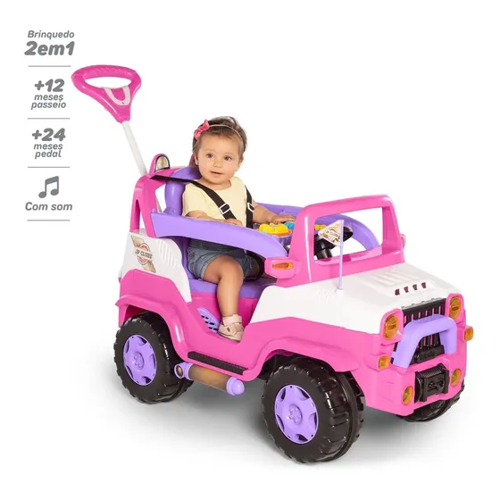 Diipi Carrinho De Passeio Infantil Com Pedal Calesita 1028 Cor Rosa