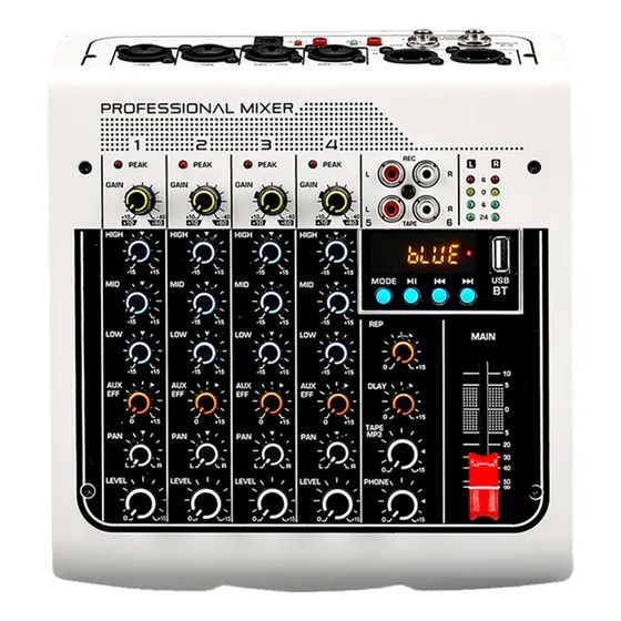 Usb Live Stage Ktv Mixer Para Pc Mesa De Som De 6 Canais