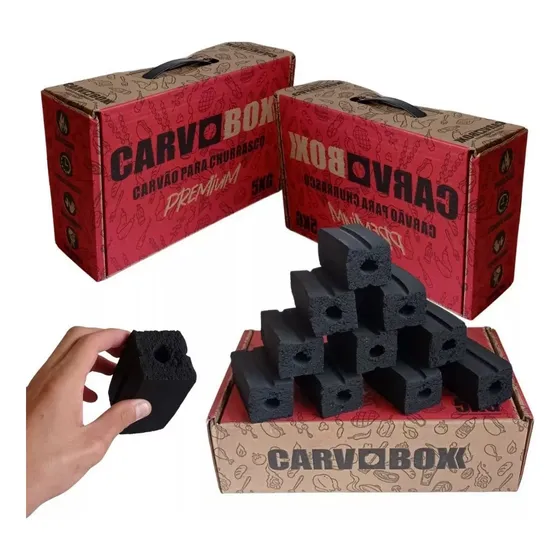 Carvão Carvoboxx 5kg - Sem Fumaça, Sem Cheiro, Queima Longa
