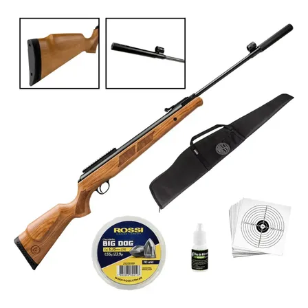 Carabina De Pressão 6.35 Big Bore Rossi Black Bear 100kg Gr Marrom-escuro 6.35 Mm