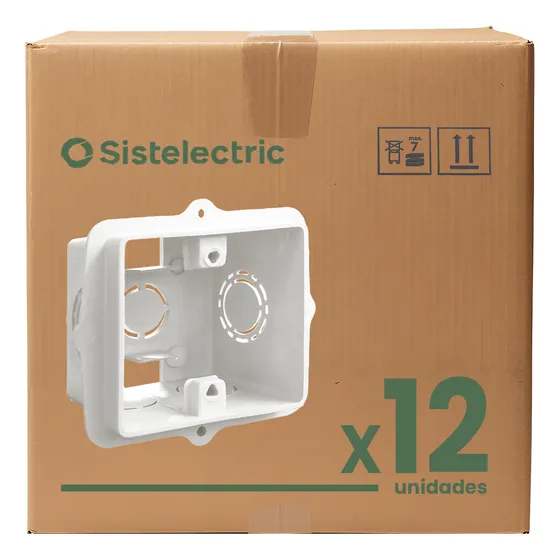 Caja De Embutir Cuadrada Mignon 5x5cm Pvc Pack X12 U Genrod