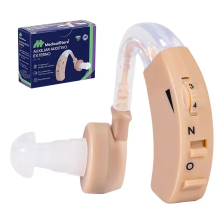 Audífono Amplificador Para Sordera Auxiliar Sonido Color Beige