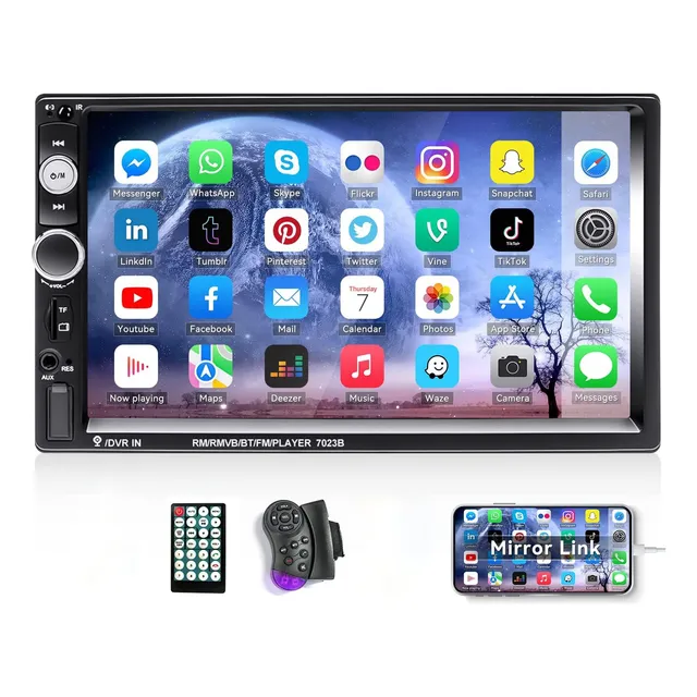 Autoestéreo 2din Mirrorlink Bluetooth Táctil 7 Inch