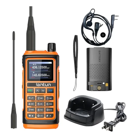 Radio Walkie Talkie Lantun UV-17 Pro Doble Banda VHF\u002FUHF 5km Naranja Oscuro | Cuotas sin interés