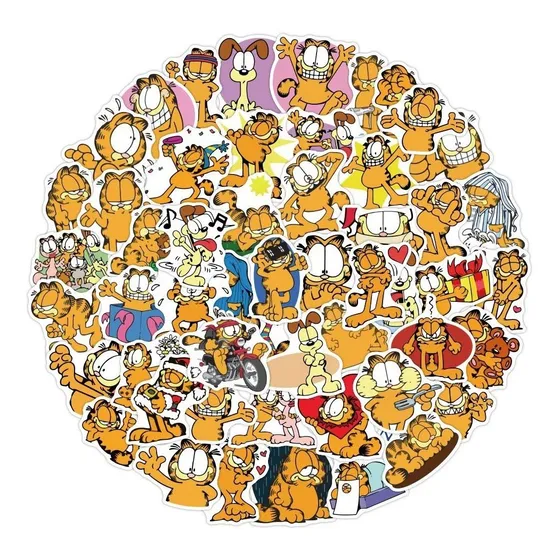 Garfield 50 Calcomanias Stickers De Pvc Vs Agua Perro Odie