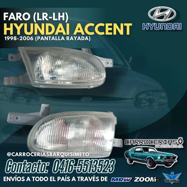 Faro Hyundai Accent Lh Rh 1998-2006