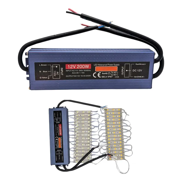 Balastro Fuente Poder Conmutada 12v 200w 16.5a Ext Ip67 Slim
