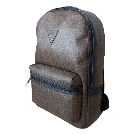 Mochila Guess Mod: Sg882798 Med:42x28x12cm Cafe Color Chocolate Diseño De La Tela Lisa