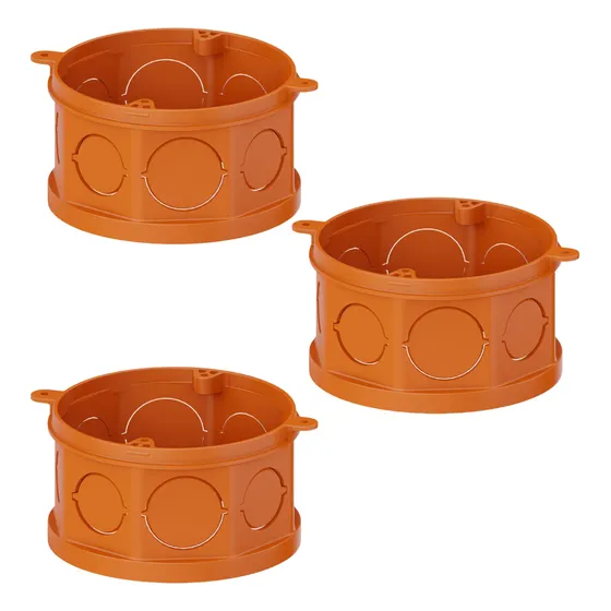 3 Caixas De Luz Octogonal 4x4pol. Embutir Tigre 33043309