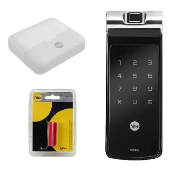 Fechadura Eletrônica Biometrica Yale Ydf 40a Rolete Hub Wifi