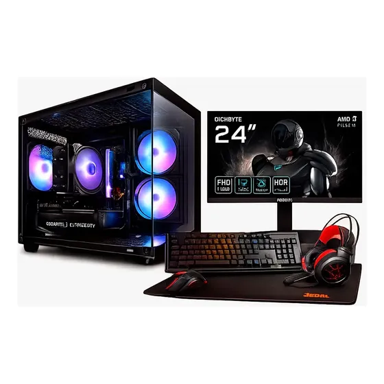 Kit Pc Amd R7 5700g / 16g/ 1tb/win 11 + Monitor 144hz +kit