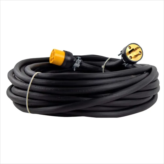 Extension Uso Rudo 30 Metros Calibre 10 De 3 Líneas Color Negro