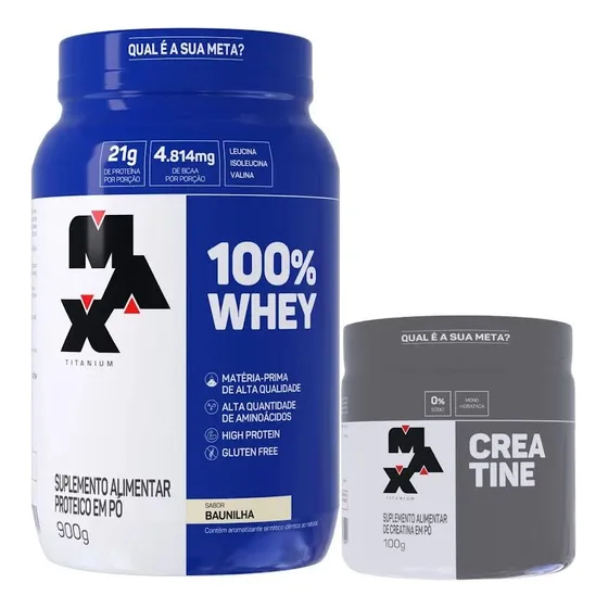 Suplemento Em Pó 100% Max Titanium+ Creatine Monohidratada