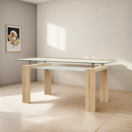 Mesa De Comedor Modelo Lounna Vidrio Templado 160x90