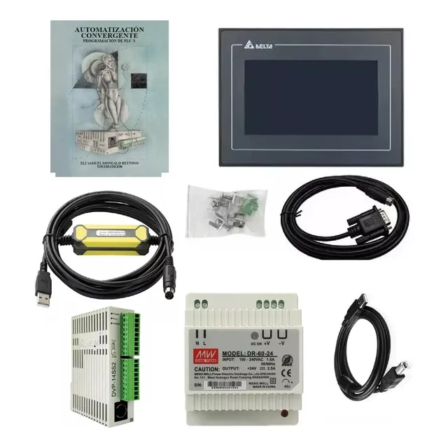 Kit Dop-107bv+cable Hmi+dvp14ss211r+fuente+prg Plc Y Hmi