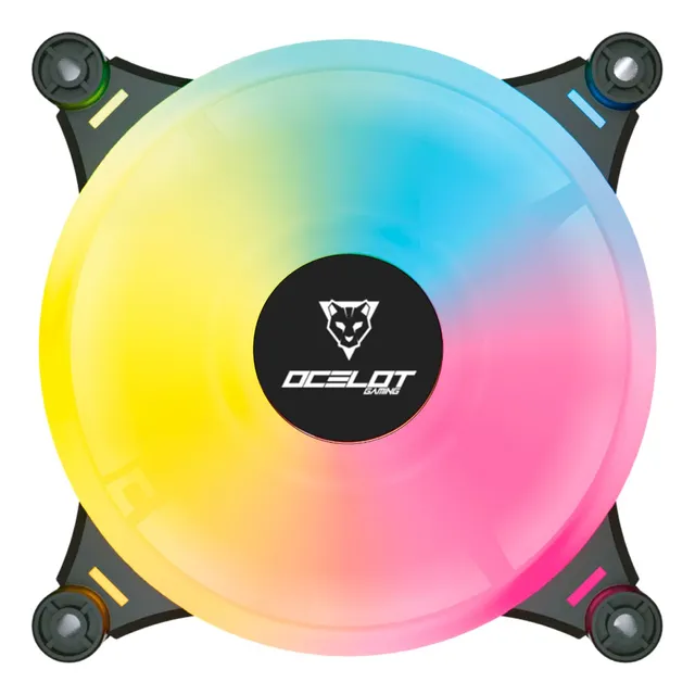 Ventilador Gamer Ocelot ARGB para PC 120MM Conexión 4 Pines Multicolor Modelo OF-3