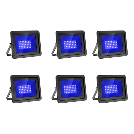 Kit 6 Refletor Holofote 100w Azul Iluminação Ambiente Led